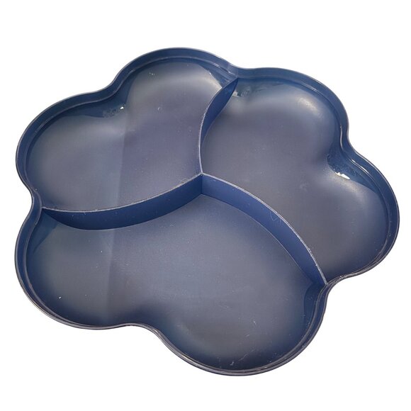 Tupperware Chip and Dip Serving Bowl‎ Blue Plastic 13" Diameter - Picture 4 of 6